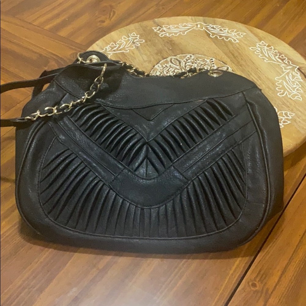 Big Buddha Black purse with gold chain strap
